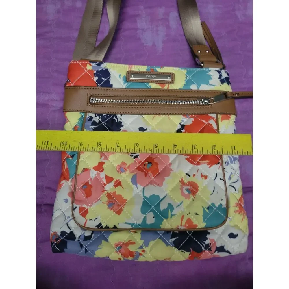 Nine West Quilted Floral Cross Body Purse Bag